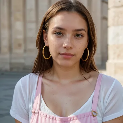 23-year-old hyper-realistic Latin girl with freckles, mood selfie for instagram, Ultra Definition, (photoreallistic: 1.4), 8k, calidad premier, fondos detallados, cara delicada, maquillaje natural, foto raw, iphone, HDR, Coqueteando con el espectador, pink...