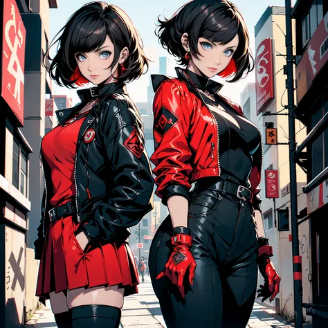 in the art style of persona5 and in the art style of street of rage 4, delinquent, (sukeban), mature_female, blush, mature, older woman, 25 years old, Sukeban teacher outfit, (1girl, solo female, solo, solo focus)++++, choker, sukeban teacher, sukeban figh...