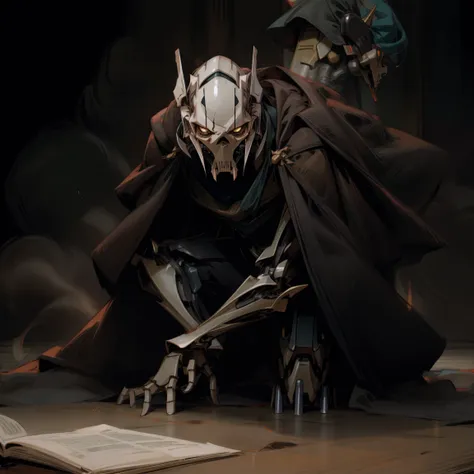 general grievous, black cape, dark black shadowy background