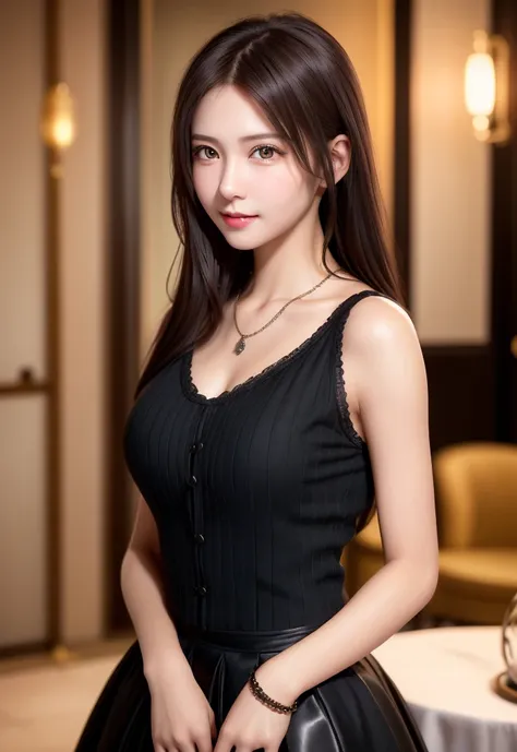 8K, top quality, table top:1.2), (realistic, Photoreal:1.37), top quality, table top, beautiful young woman, pensive expression,、attractive、and an inviting look, gothic lolita clothes、black gothic lolita skirt、 short bob、blonde, movie background, Natural c...