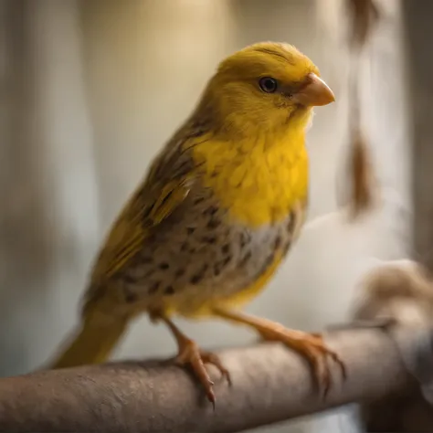 Ultra realistic canary in a cage