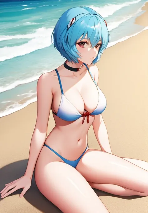 Rei ayanami in beach sexy