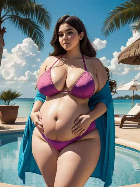 Fattest pregnant woman in the world, biggest belly ever, humongous weight gain, super size, ssbbw, super heavyweight, stuffed belly, huge, gigantic, enormous, morbidly obese, very fat, very big belly, overweight, tight bikini, princess peach