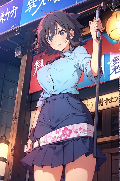 asuka, busty, tight shirt, seductive, thick thighs, realistic, best quality, masterpiece, ultra detail, ultra high res