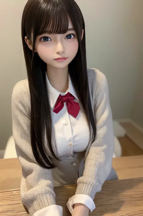 table top, highest quality, figure, super detailed, finely, High resolution, 8k wallpaper, 完璧なダイナミックな構figure, beautiful and fine eyes, 16 years old、 natural lip,blazer ,school uniform, cleavage, whole body、beautiful skin