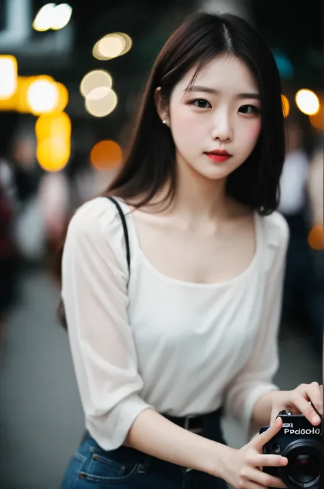 polaroid photo, night photo, photo of 24 y.o beautiful woman, pale skin, bokeh, motion blur