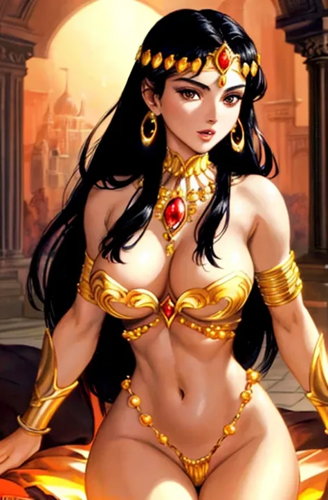 Dejah Thoris princess of Mars, posture by J Scott Campbell, 8k, female character design, beautiful face, Frank Frazetta, Frank Cho, dark lighting, oil painted by artgerm, Alphonse mucha, Akihiko yoshida, sakimichan, krenz cushart, low angle shot, Best Qual...