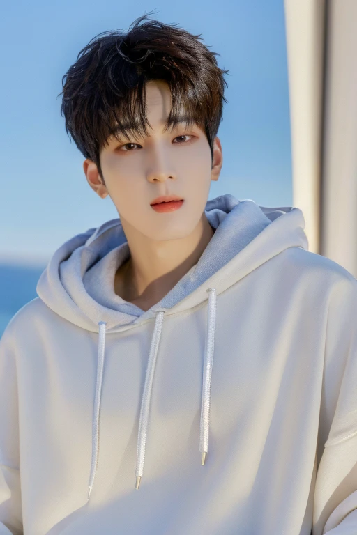 wonwoo, face, hoodie, upper body (absurdres, highres, ultra detailed),((masterpiece)), ((best quality:1.1)), High Resolution, 8k,1boy, best quality, masterpiece, (photorealistic:1.4), 4k, high quality, masterpiece, best quality, highres, dynamic poses, rea...