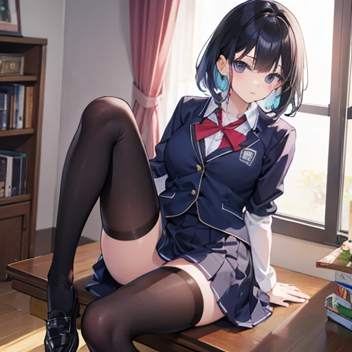 Skirt twisting、Middle school students、uniform、tights