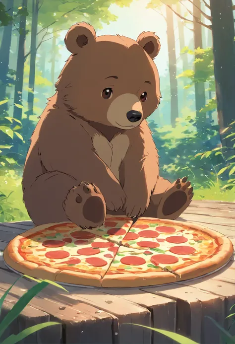 There is a bear, who eats a slice of pizza, Cute forest creature, Sergey Zabelin, Miniature bear cub, 8K)), The cutest, Whoah, alexey egorov, Emma Andievskaya, Cute otter sailor eating cake, Alexander Gerimsky, 🐿🍸🍋, in style of kyrill kotashev