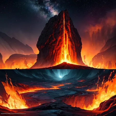 A beautiful earth filled with water and lava, intricate, masterpiece, expert, insanely detailed, 4k, composition, framing, centered, symmetry, painted, intricate, volumetric lighting, beautiful, rich deep colors masterpiece, sharp focus, ultra detailed, in...