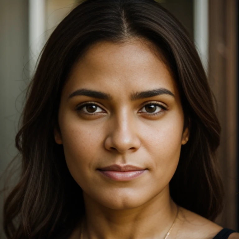 face portrait, latin woman, brown eyes