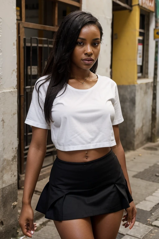 black woman, shot skirt, sexy, brazilian street