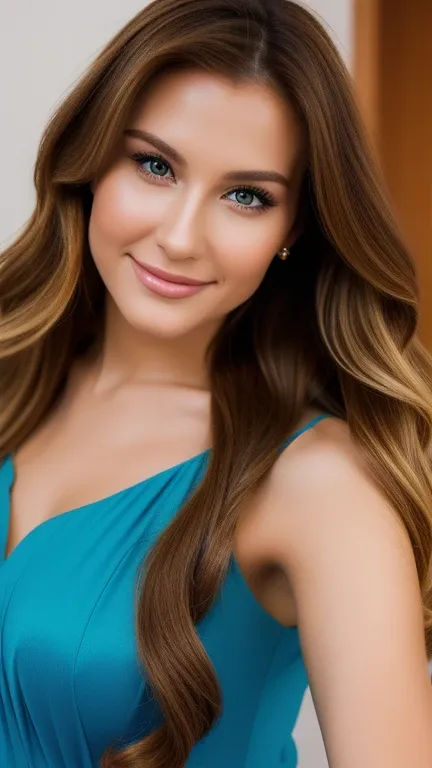 gorgeous, pretty, warm-hearted, kind-hearted, brighty, cheerful, sweet, polite, sensitive, sensible, shiny, charming, stylish, long wavy hair russian woman