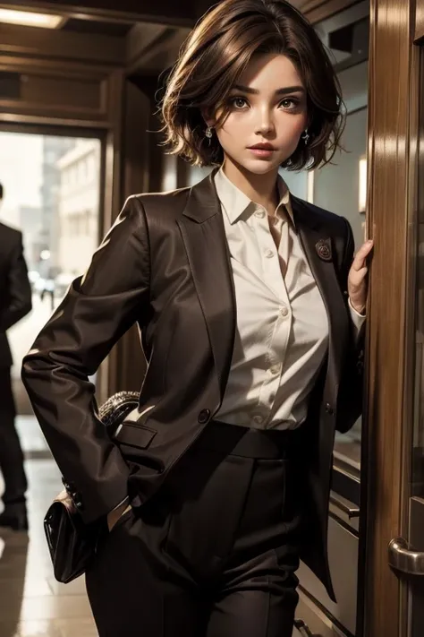 Suit Girls　beauty of suit、pant suit　brown hair　short hair