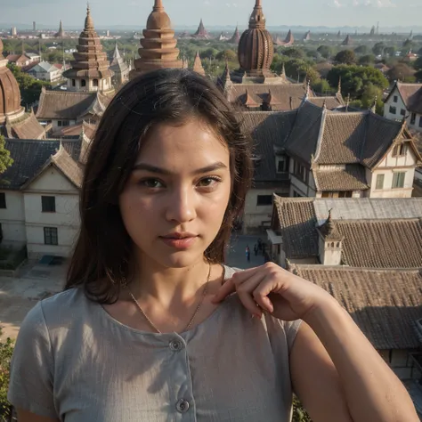 ((best quality)), ((masterpiece)), (detailed), perfect face, Bagan pagoda landscape 