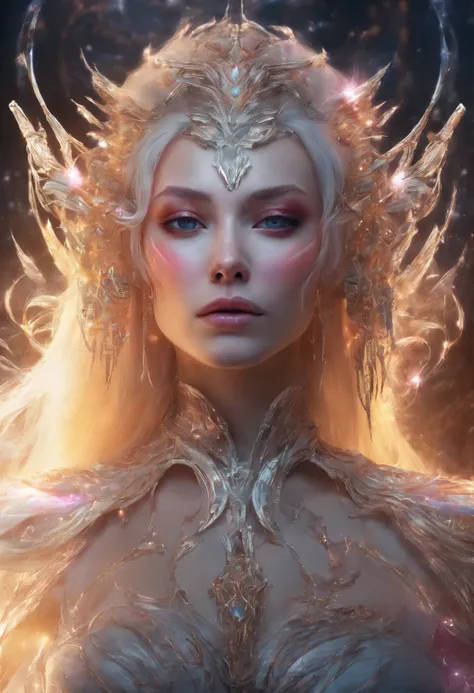 Bright lighting、Dazzling lights cover the entire area、Close-up portrait of a woman with tears on her head, blond-haired princess, Guviz-style artwork, Ross Tran 8 K, a beautiful fantasy empress, 8K high quality detailed art, portrait of an elf queen, 4k hi...