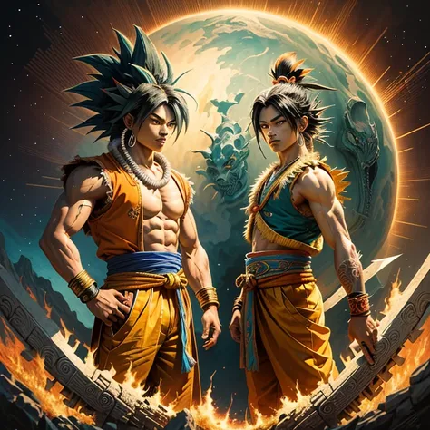 Masterpiece, Best Quality, Aztec Native Goku and Shenlong:

This image showcases a masterpiece of Aztec Native Goku and Shenlong in the highest quality. The best quality of this illustration features an intricately detailed setting, showcasing Goku and She...