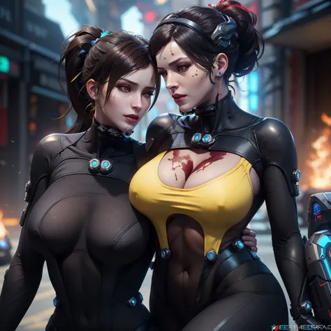 (masterpiece), best quality, 1 girls, passion, lust,  (cleavage), ultra-realistic, 8k, stunningly beautiful, intricate details, realistic, high saturation, 
(Widowmaker_(overwatch), black ponytail hair, (red skin:1.4), yellow eyes, (large breasts:1.1), (bl...