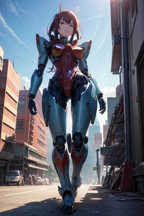 In front of the camera stands a robot, gigantic anime mecha, towering anime mecha, anime mecha blended with organics, FLCL + Golgo 13:10, anime mecha, anime robot, 2012 anime screenshot, anime movie screenshot, #mecha, anime movie screenshot. (best quality...