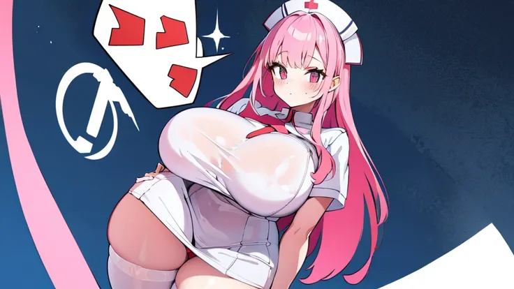 White nurse uniform, pink hair, thick thighs, wraiths