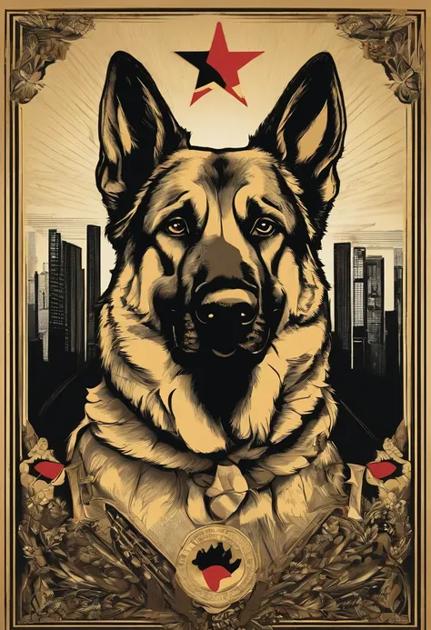  German Shepherd dog, Retrieve, (((cartazes, planfetos, adesivos, propaganda, revista.)))