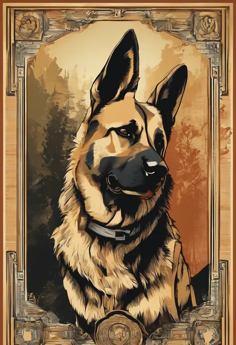  German Shepherd dog, Retrieve, (((cartazes, planfetos, adesivos, propaganda, revista.)))