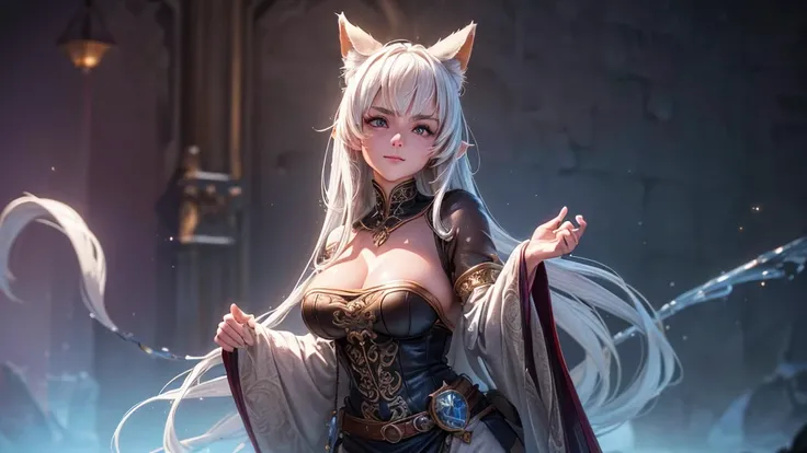 (Cinematic footage, full medium closeup, gorgeous 18-year-old kemonomimi woman soft pale skin, cute and youthful face, well-defined eyebrows, delicate nose, ultra-detailed: 1.1, photo-realistic: 1.4, depth of field, cinematic lighting, IMAX camera, HDR, DT...