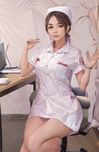 ,nurse uniform,hospital, latex nurse suit,nurses,busty,elbow gloves,labcoat,greyhair woman,white eyes , gigantic boobs ,medical instruments,asian nurse,two nurses,speculum,examination room,oversize boobs, ,big ass ,strap on, lay on table ,legs spreaded,giv...