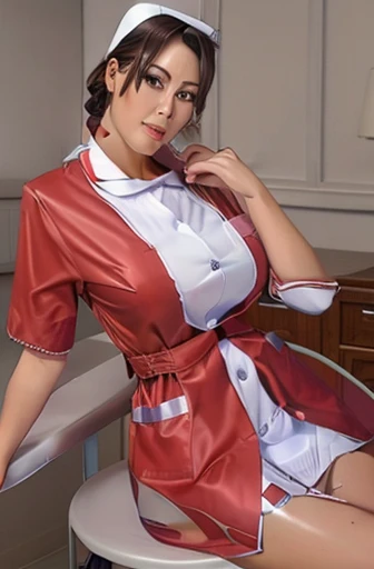 ,nurse uniform,hospital, latex nurse suit,nurses,busty,elbow gloves,labcoat,greyhair woman,white eyes , gigantic boobs ,medical instruments,asian nurse,two nurses,speculum,examination room,oversize boobs, ,big ass ,strap on, lay on table ,legs spreaded,giv...