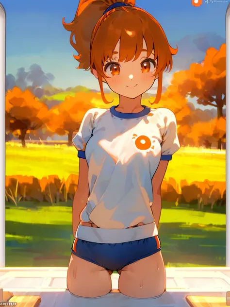 DQ6 Barbara,high ponytail,bloomers,medium udder,White tee shirt, bikini, All Back Hair, dark orange hair, grassland, Flame magic,
(highest quality, table top, RAW photo,super detailed:1.2), 1 girl,alone,looking at the viewer,smile