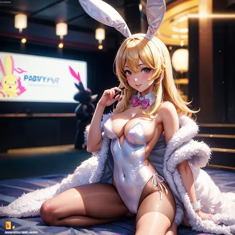 Chica con un  bunny suit de playboy