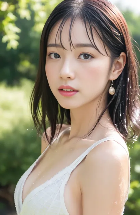 Close-up of a woman wearing a sailor suit walking in the park、japanese model、Young sensual gravure idol、Young and cute gravure idol、リアルyoung gravure idol、Real Sensual Gravure Idol、young gravure idol、sophisticated gravure idol、Yoshitomo Nara、Young skinny gr...