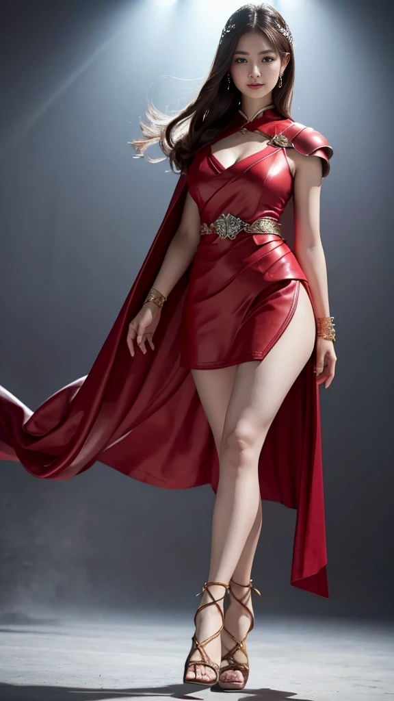 woman in red silver dress, immersive art station, ศิลปะfantasyที่มีรายละเอียด, amazing character art, excellent and neat charact...