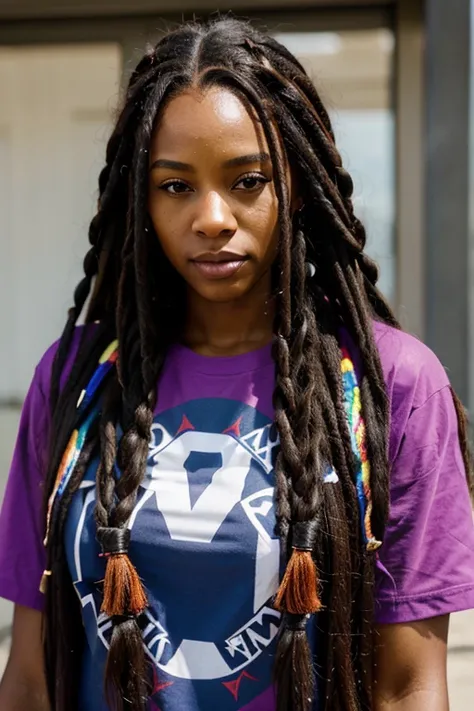 african american woman long dreadlock hair hyper realistic influencer