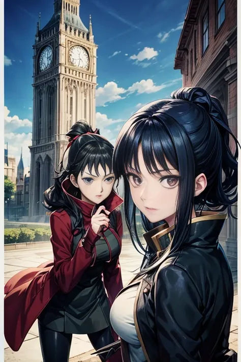 Animated scene of the city with bell tower and belfry, 九郎anime screenshot, Screenshots from the 2012 animation, Screenshot of black clover, Screenshots from animated movies, Fantasy psychedelic animation, 在动画middle《erg》curly, anime screenshot, It has a pai...