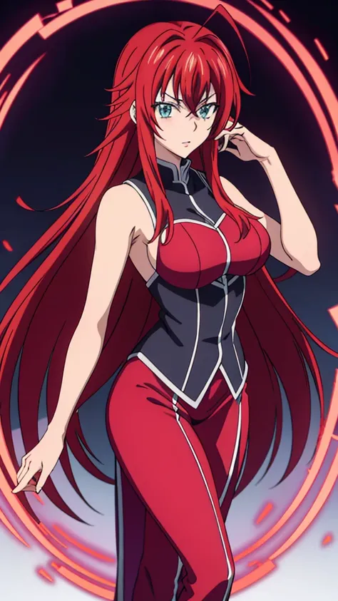 rias gremory, looking at viewer, stand, sexy night outfit, white background