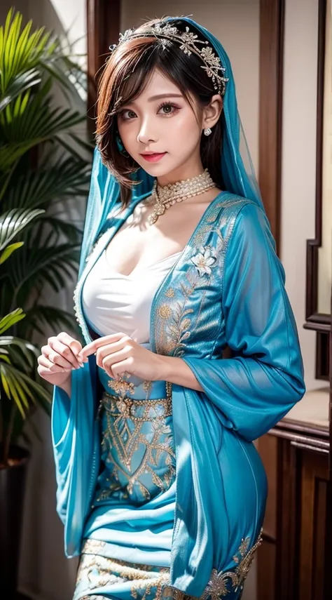 Cantik foto keluarga kebaya biru