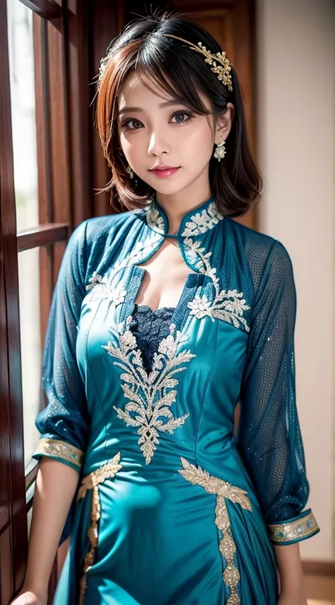 Cantik foto keluarga kebaya biru