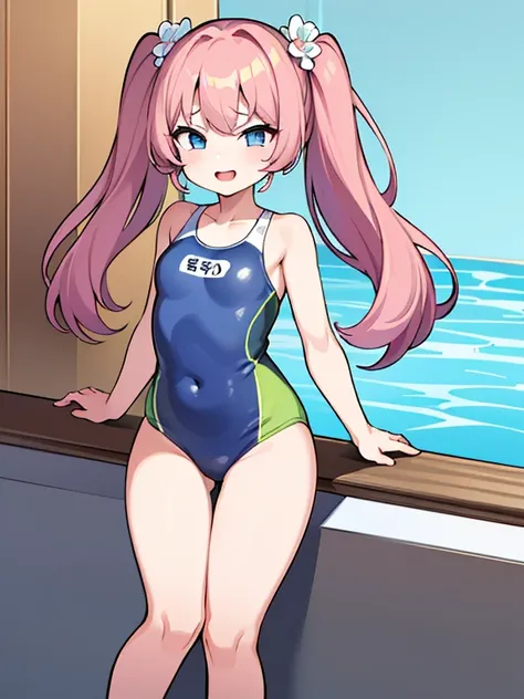 ((highest quality)), (masterpiece)), (detailed: 1.4), Unorganized resolution、High resolution、(masterpiece:1.4)、超detailed、one beautiful girl、highest quality、master piece、非常にdetailed、(1 girl):1.4、(Futuristic competitive swimsuit)、(Golden hair):1.3、twin tails...