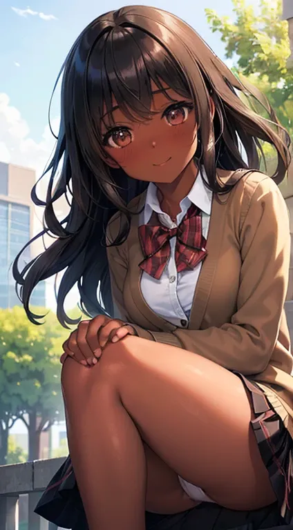 ((desktop, best quality, high quality, art, high resolution, nffsw, detailed, pixel perfect, perfect, detailed, absurd, ultra 8K HD, nffsw, nffsw))), 1 dark skinned woman, beautiful black girl, single, alone, beauty、full body seen、((medium wavy hair, bangs...