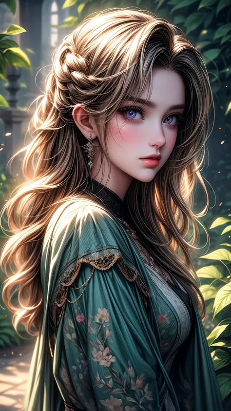 A girl in a garden,beautiful detailed eyes,beautiful detailed lips,extremely detailed eyes and face,longeyelashes,illustration,ultra-detailed,best quality,4k,8k,highres,masterpiece:1.2,ultra-fine painting,sharp focus,professional,vivid colors,portraits