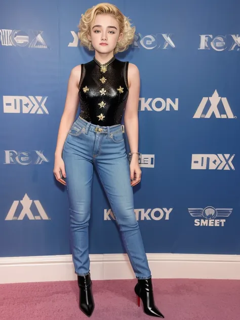 jul14g4rn3r, Julia Garner, skinny jeans, stiletto heel ankle boots