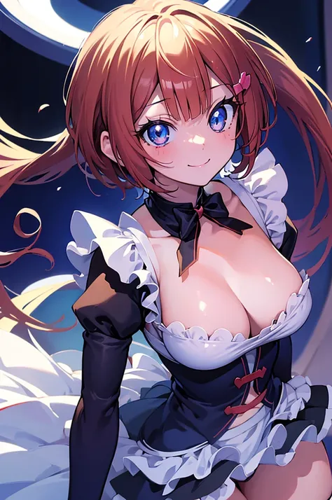 ((masterpiece)), ((best quality)), (ultra-detailed), anime style, a cute girl, 1girl, solo, maid00, ((beautiful eyes))0, smile