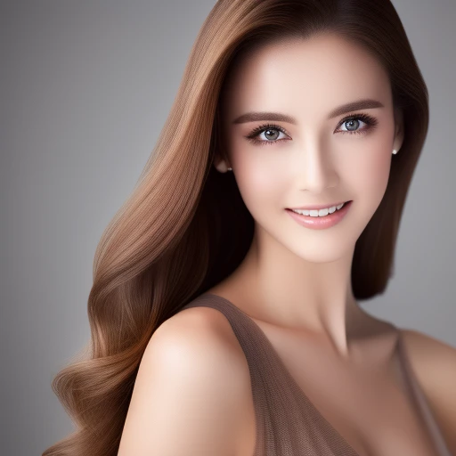 ((highest quality, 8K, masterpiece:1.3)), concentrated: 1.2, perfect body beauty: 1.4, ((delicate long hair)), (dress: 1.1), Highly detailed face and skin texture, fine eyes, double eyelid, breast enlargement, Whitening skin, smile, Wearing a necklace, who...