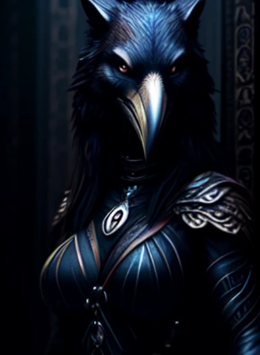 arafed woman with a raven on her shoulder and a raven on her shoulder, in style of dark fantasy art, fantasy dark art, dark fantasy art, dark fantasy style art, dark fantasy mixed with realism, raven winged female vampire, dark fantasy style, gothic fantas...