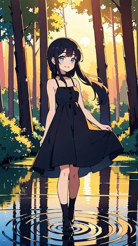 masterpiece, best quality, ultra detailed, anime girl with long hair and a black dress posing for a picture, sayori, Cute girl anime visual, anime moe art style, loli in a dress, anime girl weaAlsog a black dress, pretty anime girl, (anime girl), cute anim...