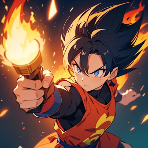 saiyan man,super saiyan,using fire bander