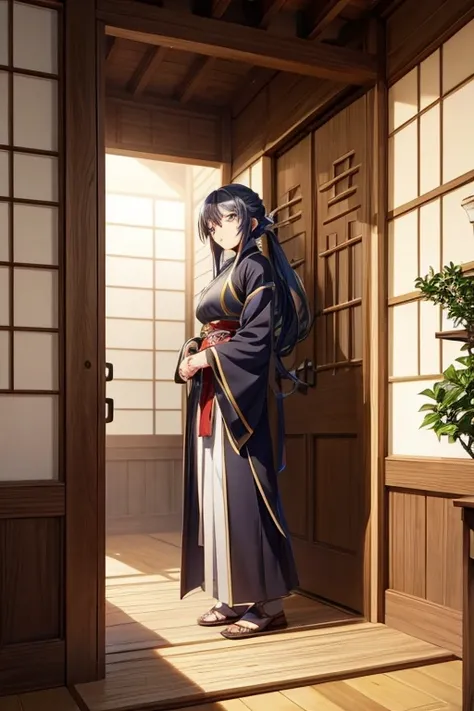 There are many people standing at the door of the building, Mushoku Tensei, Screenshots from animated movies, Anime stills animation style, anime film still, Kuro anime screenshots, anime scene, Shen Haicheng, in animated movies, animation stills, opening ...