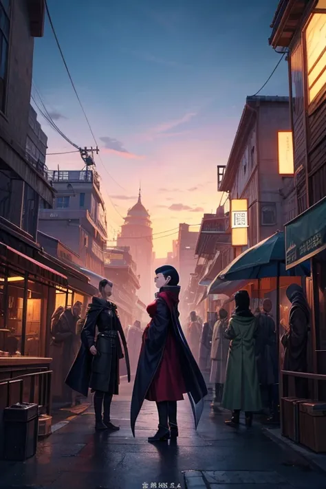 (best quality,highres),a bustling crowd standing in front of a grand building,Re:incarnation of the Martial Soul,a screenshot from an animated film,anime-style,still from an anime movie,Junro anime screenshot,anime scenery,Makoto Shinkai,in an animated fil...